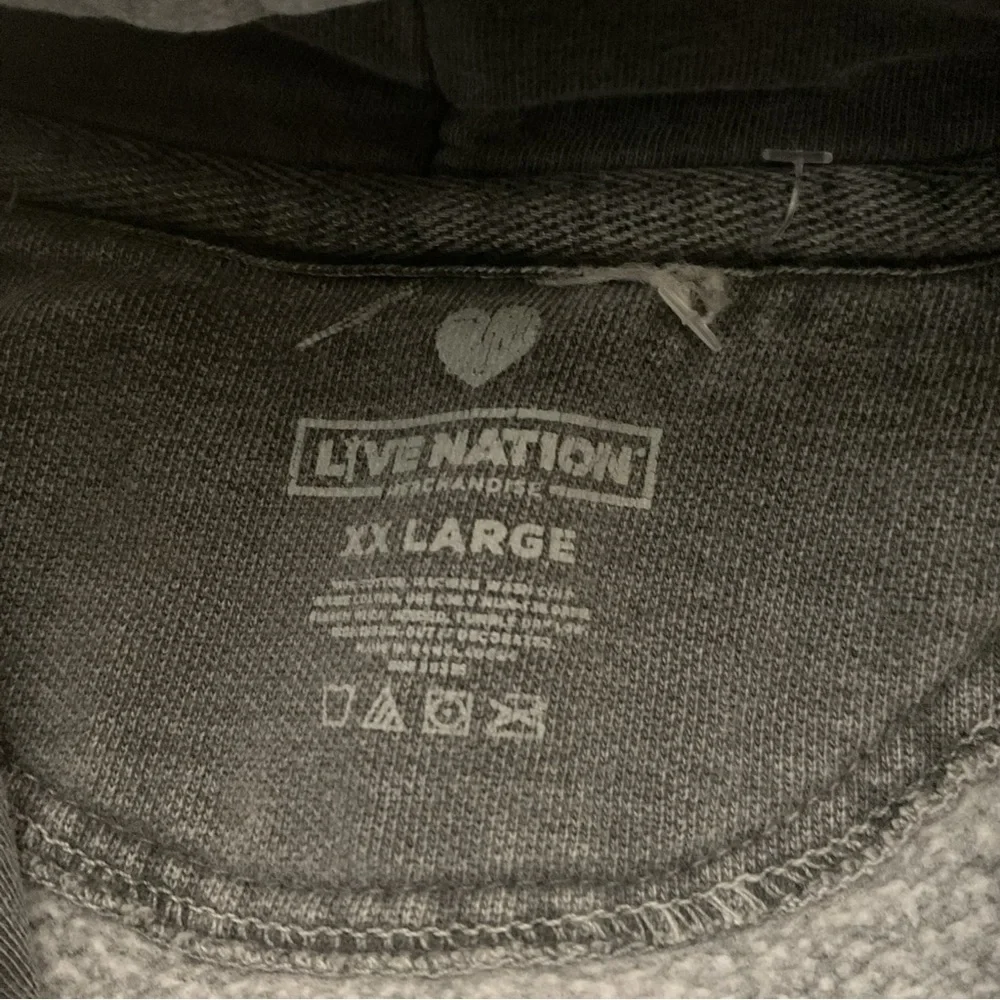Live Nation Crew Hoodie Gray Graphic Pullover Sweatshirt XL